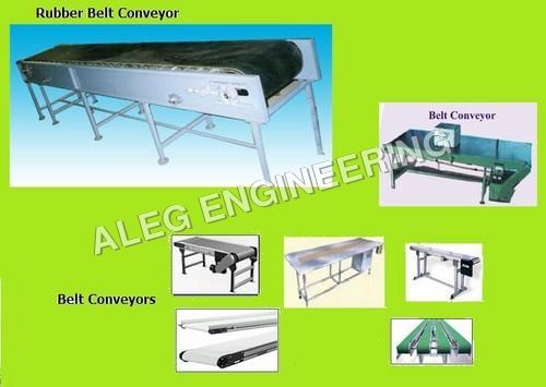 Belt Conveyor - Heavy-Duty Rubber Construction, Ideal for Cosmetic and Pharmaceutical Packing Industries | Easy to Operate, Longer Service Life