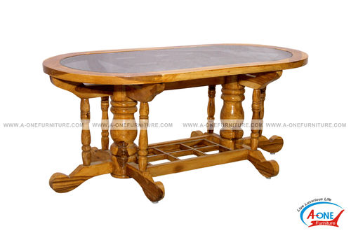 Wooden Table with Glass