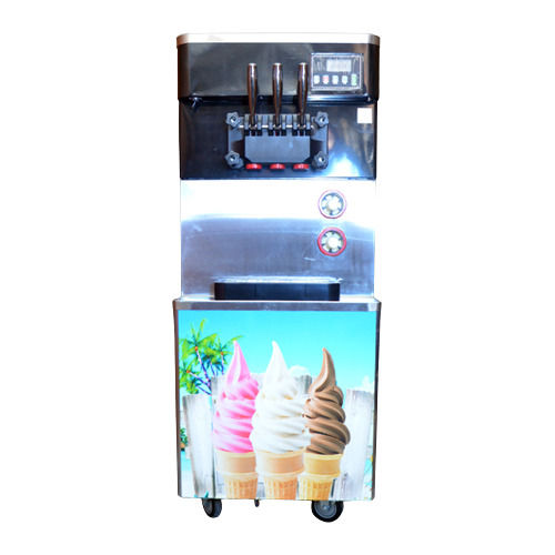 Softy Ice Cream Machine Inbuilt With Four Base Wheel