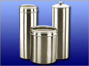 Cannisters Or Pasta Jars ( Glass And Steel Lids)