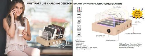 Multiport Usb Charging Station Docking Desktop Mobile Stand Input Voltage: 220 Volt (V)