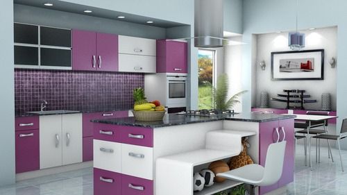 PU Coating Modular Kitchen