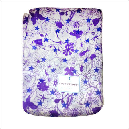 Silk printed scarf purple color floral design