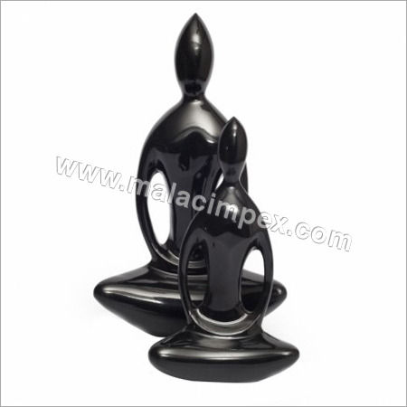 Praying Buddha Black Finish Aluminium Figurine