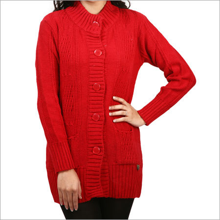 Ladies Knitted Red Sweater