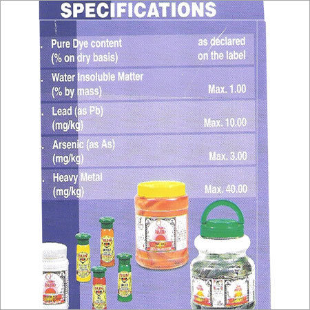 Specifications for Blended Food colors