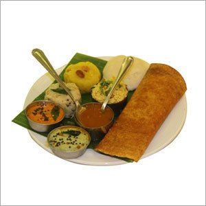 South Indian Food Thali Masala Dosa, Kesari Bath