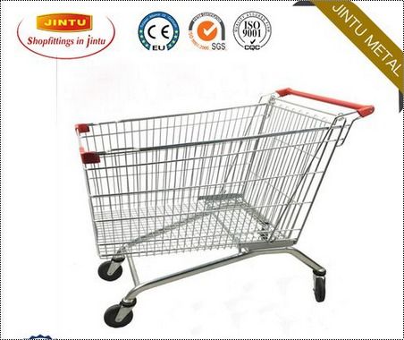 Zinc Plated Supermarket Shopping Trolley