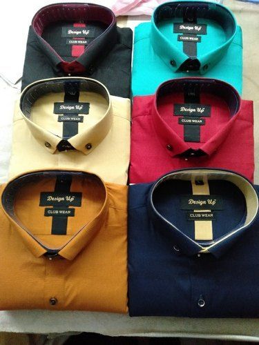 Anti Wrinkle Mens Club Wear Shirts