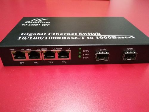 6 Port SFP Fiber Switch Media Converter