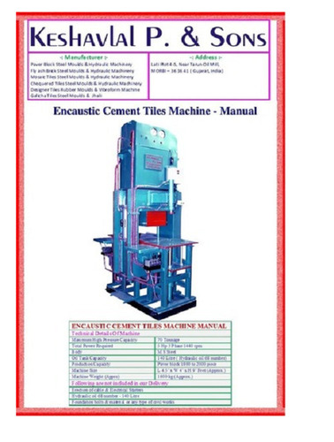 Encaustic Cement Tiles Machine - Color: Customized