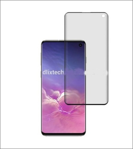Dlix 3D Covered Full AB Glue Tempered Glass Screen Protector - Transparent , 100% Laminated 360 Edge Protection for Samsung Galaxy S10