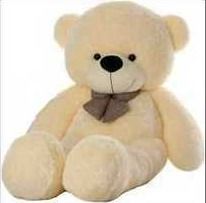 4 Feet Cotton Cream Color Soft Toys