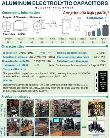 Aluminum Electrolytic Capacitors (Double Phase) Capacitance: Customized