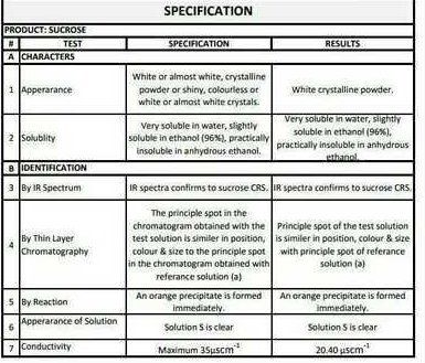 Pharma Grade Sucrose