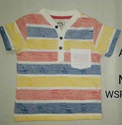 Cotton Strip Design Boys T Shirt