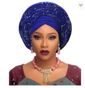 Pure White Nigerian Aso Oke Gele Aso Ebi Head Tie