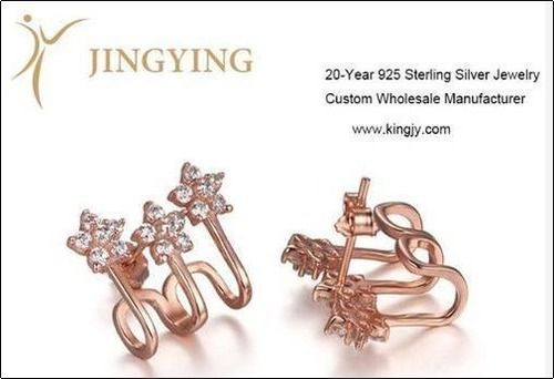 Sterling Silver Gold Plated Earrings Jewelry Custom Gender: Women