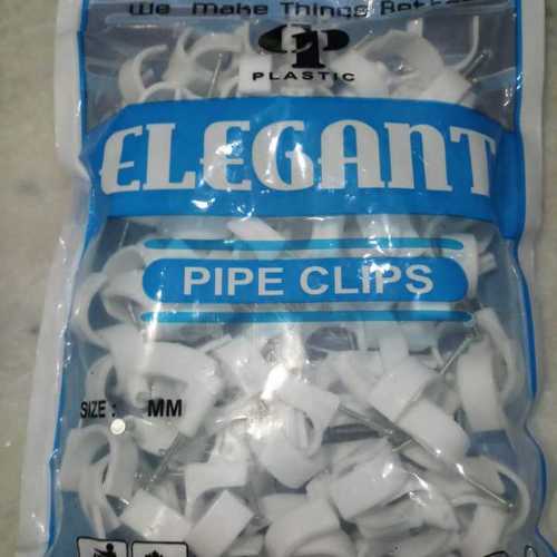 U White Plastic Pipe Clips