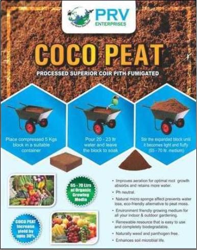 Light Brown Coco Coir Pith Block