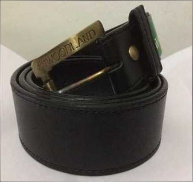 Mens Plain Black Leather Belt