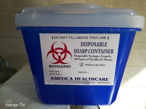 Blue Disposable Sharp Container 5 Ltrs