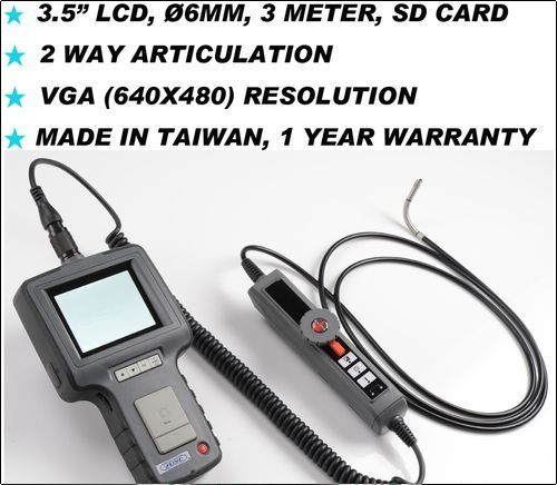 2 Way Articulating 6MM 3M VGA Inspection Borescope Videoscope NDT