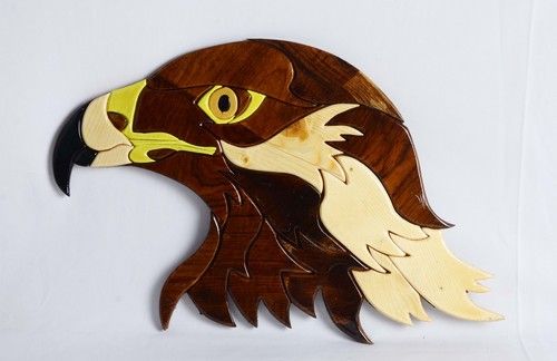 Wooden Sculpture Eagle Face