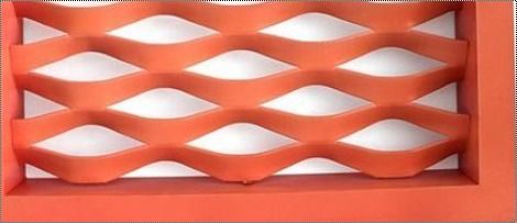 Orange Aluminum Expanded Metal Mesh Cladding