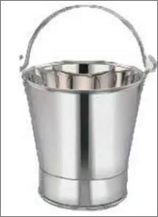 Silver Plain Stainless Steel Buckets 