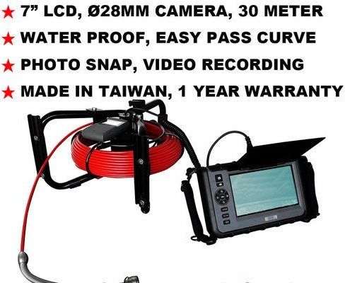 30M Tip:28MM Pipe Duct Sewer Camera Borescope Endoscope NDT