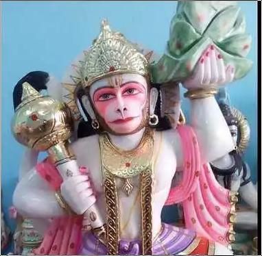 Red Stone Hanuman Ji Sculpture