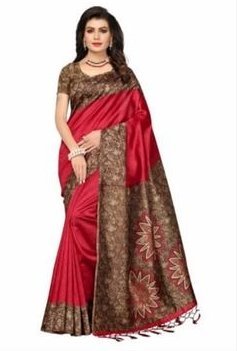 Party Wear Printed Cotton Saree - Cotton Silk Material, Customised Color | Beautiful Lightweight Design Adding Charm to Your Personality