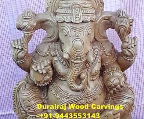 Light Weight Lord Ganesha Wooden Sculptures