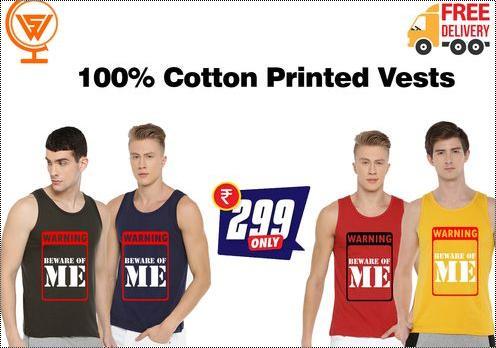 100% Cotton Printed Vests