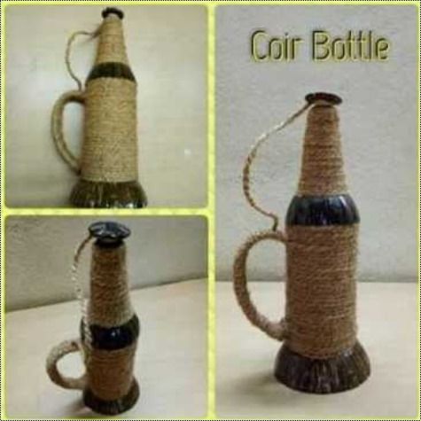 Light Brown Plain Coir Drinking Bottle