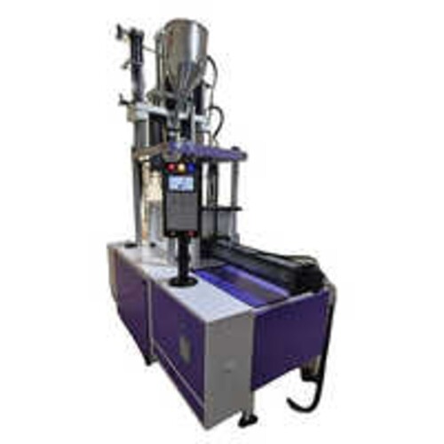 Vertical Injection Molding Machine - Mild Steel Body, 220 V Voltage, Semi-Automatic Operation | PLC Control, 50-60 Hertz Frequency, 12 Months Warranty