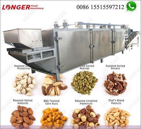 Automatic Continuous Nuts Roasting Machine Capacity: 100-300 Kg/Hr