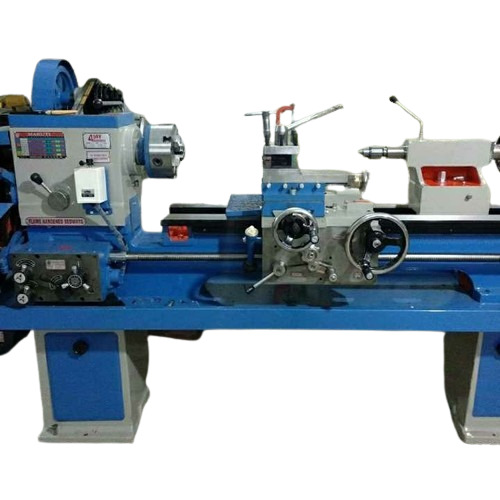 Medium Duty Lathe Machine - 22kw Power, Horizontal Design, 52mm Spindle Bore, 46-550 RPM | Lower Energy Consumption, Simple Control, Manual Operation, Blue MS Finish, PLC Control