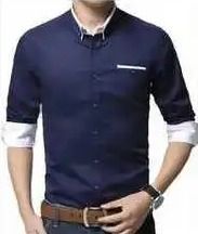 Blue Color Full Sleeves Designer Formal Shirts