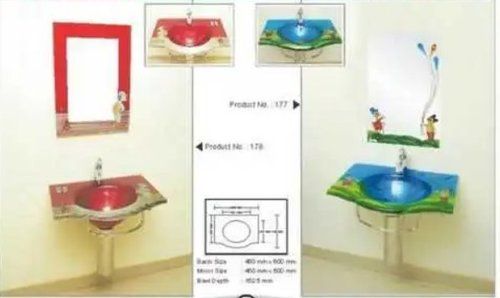 Durability Multi Colored Glass Wash Basin