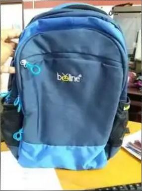 School Plain Backpack Bags - Canvas Material, Custom Size, Blue Color - Anti-Bacterial, Washable, Attractive Pattern