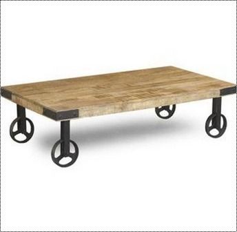 Industrial Coffee Table With Wheels