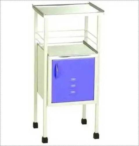 White Mild Steel Bedside Locker 