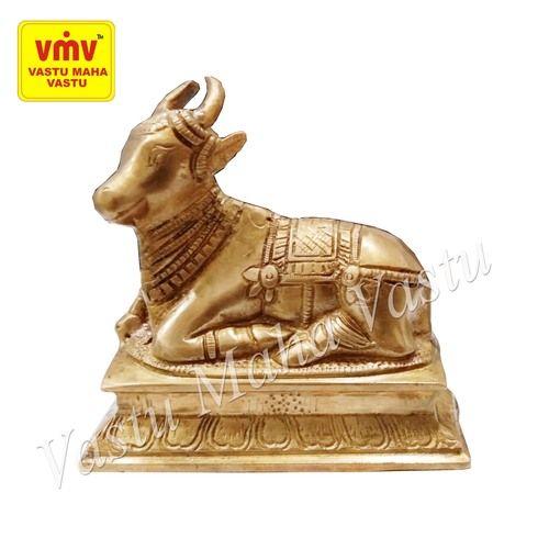 Chemical Resistant Polished Brass Nandi Bull Statue