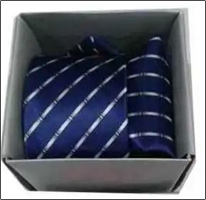 Blue Cotton Fabric Neck Tie