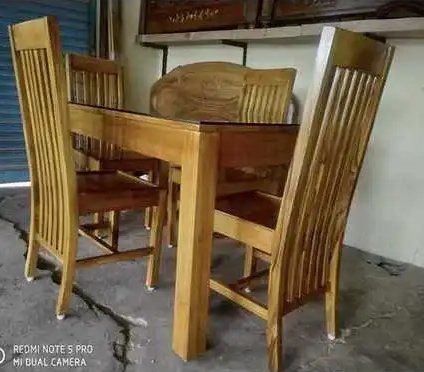 Four Seater Wooden Dining Table Set