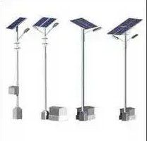 Silver Solar Street Light Pole