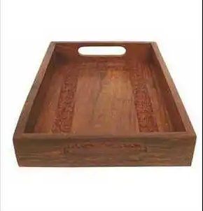 Dark Brown Wooden Serving Tray Size: Customised