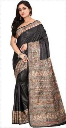 Printed Vagalpuri Ghicha With Madhubani Hand Painted Saree